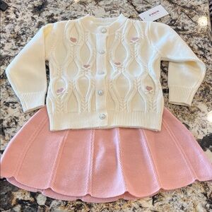 Toddler Girls 2T Cardigan and Skirt Set